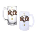 Ghostbastır Design Bira Mekanizması Bira Bardağı 500 cc Cam Buzlu veya Buzsuz Seçenekleriyle 0898