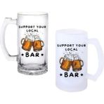 Ghostbastır Design Birahaneye Destek Kulplu Bira Bardağı Buzlu Veya Şeffaf Seçenekli 029 - 500 ml