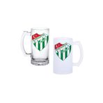 Ghostbastır Design Bursaspor Kulplu Bira Bardağı Buzlu Veya Şeffaf Seçenekli 046