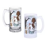 Ghostbastır Design Camdaki Kedi Bira Bardağı 500 cc Cam Buzlu veya Buzsuz Seçenekleriyle 0538
