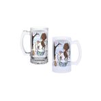 Ghostbastır Design Camdaki Kedi Kulplu Bira Bardağı Buzlu Veya Şeffaf Seçenekli 047