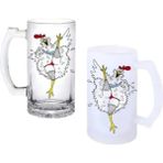 Ghostbastır Design Dansçı Tavuk Kulplu Bira Bardağı Buzlu Veya Şeffaf Seçenekli 051 - 500 ml