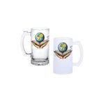 Ghostbastır Design Dünya Kulplu Bira Bardağı Buzlu Veya Şeffaf Seçenekli 054