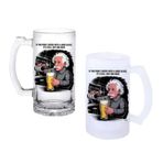 Ghostbastır Design Einstein Bira Bardağı 500 cc Cam Buzlu veya Buzsuz Seçenekleriyle 1113