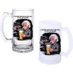 Ghostbastır Design Einstein Kulplu Bira Bardağı Buzlu Veya Şeffaf Seçenekli 061 - 1 Adet - 500 ml
