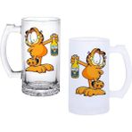 Ghostbastır Design Garfield Kulplu Bira Bardağı Buzlu Veya Şeffaf Seçenekli 078 - 500 ml