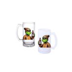 Ghostbastır Design Grinch Kulplu Bira Bardağı Buzlu Veya Şeffaf Seçenekli 083