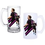 Ghostbastır Design Harry Kane Kulplu Bira Bardağı Buzlu Veya Şeffaf Seçenekli 098 - 1 Adet - 500 ml