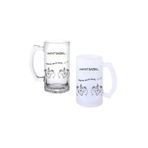 Ghostbastır Design Hunili Deli Kulplu Bira Bardağı Buzlu Veya Şeffaf Seçenekli 0103