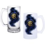 Ghostbastır Design Inter Milan Kulplu Bira Bardağı Buzlu Veya Şeffaf Seçenekli 0109 - 500 ml