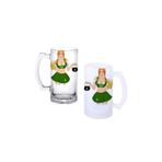 Ghostbastır Design İrish Pub Girl Kulplu Bira Bardağı Buzlu Veya Şeffaf Seçenekli 0110