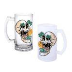 Ghostbastır Design İskelet Palmiyeler Bira Bardağı 500 cc Cam Buzlu veya Buzsuz Seçenekleriyle 1120