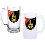 Ghostbastır Design Istanbulspor Kulplu Bira Bardağı Buzlu Veya Şeffaf Seçenekli 0119 - 500 ml