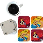 Ghostbastır Design Johnny Bravo Dekoratif Ahşap Bardak Altlığı Seti 0118 - 0 - 1 lt