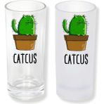 Ghostbastır Design Kedi Kaktüs Buzlu / Buzsuz Seçenekli Rakı Bardağı – 1 Adet Şık Sunum Bardağı 0154 - Şeffaf - 200 ml