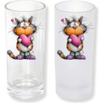 Ghostbastır Design Kedili Buzlu / Buzsuz Seçenekli Rakı Bardağı – 1 Adet Şık Sunum Bardağı 0141 - Şeffaf - 200 ml