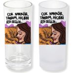 Ghostbastır Design Kedili Buzlu / Buzsuz Seçenekli Rakı Bardağı – 1 Adet Şık Sunum Bardağı 0151 - Şeffaf - 200 ml