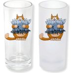 Ghostbastır Design Kedili Buzlu / Buzsuz Seçenekli Rakı Bardağı – 1 Adet Şık Sunum Bardağı 096 - Şeffaf - 200 ml