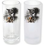 Ghostbastır Design Kendini Kaplan Sanan Kedi Buzlu / Buzsuz Seçenekli Rakı Bardağı – 1 Adet Şık Sunum Bardağı 097 - 200 ml