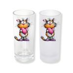 Ghostbastır Design Komik Kedili Rakı Bardağı Cam 200 cc Buzlu ya da Buzsuz Seçenekleriyle 0184