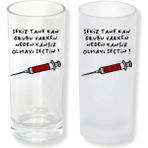 Ghostbastır Design Komik Sözlü Buzlu / Buzsuz Seçenekli Rakı Bardağı – 1 Adet Şık Sunum Bardağı 0182 - Şeffaf - 200 ml