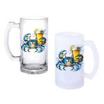Ghostbastır Design Mavi yengeç Bira Bardağı 500 cc Cam Buzlu veya Buzsuz Seçenekleriyle 1028