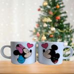 Ghostbastır Design Mickey ve Minnie Kahve Fincan Takımı 008 - Beyaz- Renkli - 185 ml