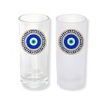 Ghostbastır Design Nazar Boncuklu Rakı Bardağı Cam 200 cc Buzlu ya da Buzsuz Seçenekleriyle 0370