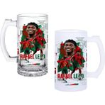 Ghostbastır Design Rafael Leao Kulplu Bira Bardağı Buzlu Veya Şeffaf Seçenekli 0183 - 500 ml