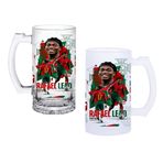 Ghostbastır Design Rafael Leão Bira Bardağı 500 cc Cam Buzlu veya Buzsuz Seçenekleriyle 1081