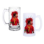 Ghostbastır Design Ronaldo Bira Bardağı 500 cc Cam Buzlu veya Buzsuz Seçenekleriyle 0931