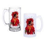 Ghostbastır Design Ronaldo Bira Bardağı 500 cc Cam Buzlu veya Buzsuz Seçenekleriyle 0931