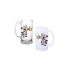 Ghostbastır Design Sarhoş İnek Kulplu Bira Bardağı Buzlu Veya Şeffaf Seçenekli 0192