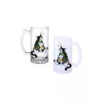 Ghostbastır Design Sarhoş Kedi Kulplu Bira Bardağı Buzlu Veya Şeffaf Seçenekli 0194