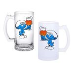 Ghostbastır Design Şirinler Bira Bardağı 500 cc Cam Buzlu veya Buzsuz Seçenekleriyle 1088