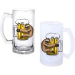 Ghostbastır Design Tembel Hayvan Kulplu Bira Bardağı Buzlu Veya Şeffaf Seçenekli 0227 - 500 ml