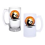 Ghostbastır Design Yoga yapan Kedi Bira Bardağı 500 cc Cam Buzlu veya Buzsuz Seçenekleriyle 1025