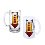 Ghostbastır Design Yön Oklu Bira Bardağı 500 cc Cam Buzlu veya Buzsuz Seçenekleriyle 0861