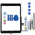 Ghothzuto Siyah iPad 9. Nesil (2021) 10.2 inç Dokunmatik Ekran Digitizer Meclisi Değiştirme, A2602 A2603 A2604 A2605 için, Ev Düğmesi, Kamera Braketi, Önceden Takılmış Yapıştırıcı, Komple Bakım Kiti