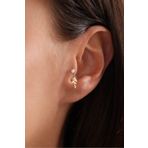 Gianfranco 14 Ayar Sallantılı Taşlı Yaprak Tragus Altın Küpe