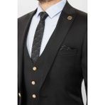 Gianni Rivera Slim Fit Duz Yeleklı Takım Elbıse Siyah - 56
