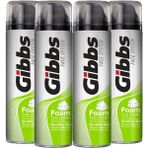 Gibbs Tıraş Köpüğü 4x200 ml Hassas Ciltlere Uygun Nemlendirici Etkili Erkek Profesyonel Seri