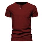 Gibz Casual Slim-Fit Kırmızı V Yaka Erkek T-shirt