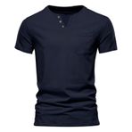 Gibz Casual Slim-Fit Lacivert Mavi V Yaka Erkek T-shirt