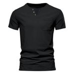 Gibz Casual Slim-Fit Siyah V Yaka Erkek T-shirt