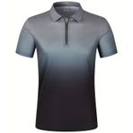 Gibz Degrade Slim-Fit Gri Kısa Kollu Erkek Polo T-shirt