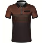 Gibz Degrade Slim-Fit Kahverengi Kısa Kollu Erkek Polo T-shirt