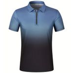 Gibz Degrade Slim-Fit Mavi 2 Kısa Kollu Erkek Polo T-shirt