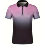 Gibz Degrade Slim-Fit Mor Kısa Kollu Erkek Polo T-shirt