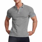 Gibz Slim-Fit Gri Düz Polo Erkek T-shirt